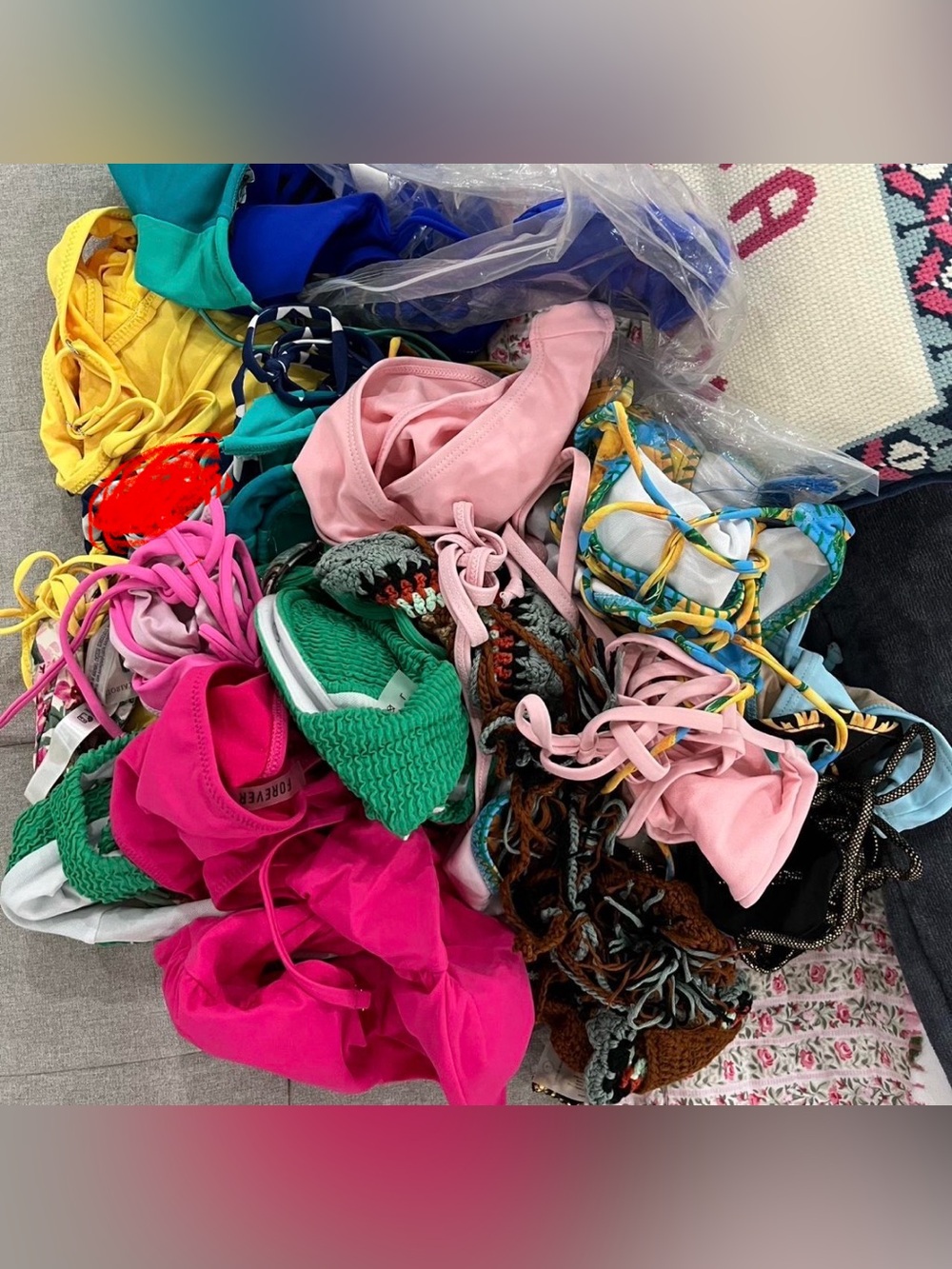 Big Bundle of Colorful Women's Swimwear. Size S,M,L. 13 sets +1 bottom.